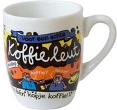 Mok - Cartoon Mok - Voor een echte Koffieleut - Gevuld met een snoepmix - In cadeauverpakking met gekleurd lint