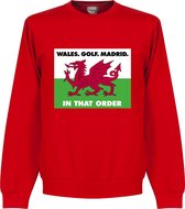 Wales, Golf, Madrid in that Order Sweater - Rood - XL