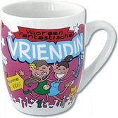 Verjaardag - Cartoon Mok - Voor een fantastische vriendin - Gevuld met een snoepmix - In cadeauverpakking met gekleurd krullint