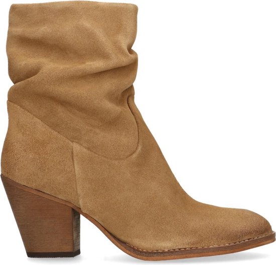 | Sacha Dames Beige suède enkellaarsjes met hak | Sacha Dames Beige suède enkellaarsjes met hak