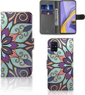 Geschikt voor Samsung Galaxy A51 Hoesje Purple Flower
