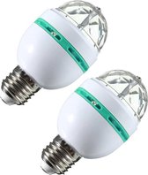 2x Disco lamp/licht E27 fitting 30 effecten - disco bollen voor fitting