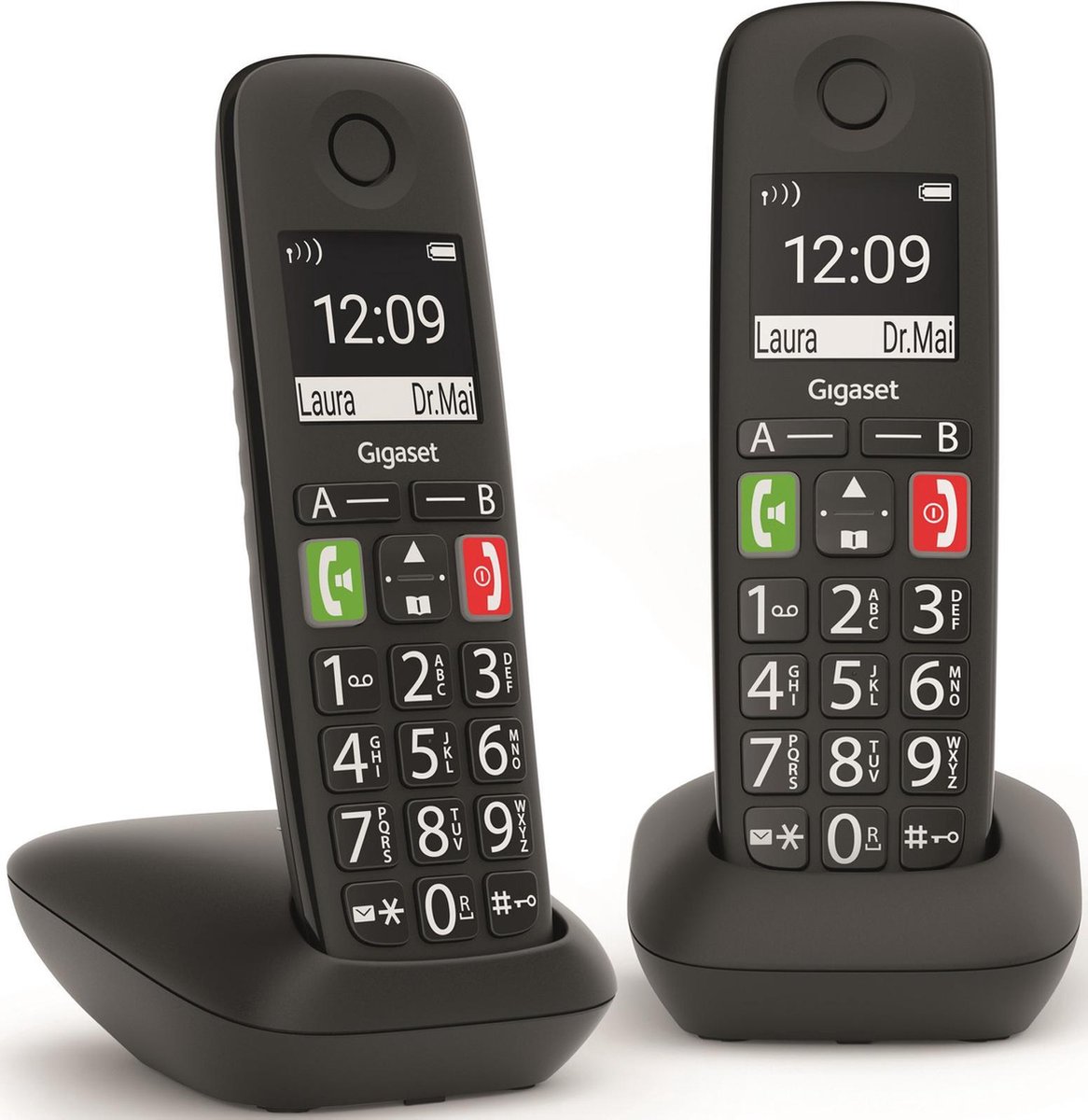 Gigaset E290M - Vaste telefoon - DECT-set DUO - Zwart