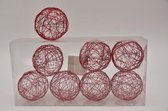 Bijstekers - Metal Wire Ball 7,5cm 8pc. Red