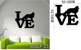 3D Sticker Decoratie Huilende Wolf Hond Vinyl Decor Sticker Muursticker Sticker Hond Wolf Muurschilderingen Muuraffiche Papier Home Decor - WOLF23 / Small