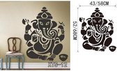 3D Sticker Decoratie Ganesh Olifant GOD OM Yoga Boeddha Mandala Ganapati Woonkamer Vinyl Carving Muurtattoo Sticker voor Home Raamdecoratie - XTS12 / Large