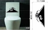 3D Sticker Decoratie WC VINYL Decals Voetstuk Pan Cover Sticker Toilet Kruk Commode Muursticker Interieur Badkamer Decor - 308 / Large
