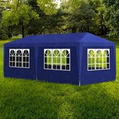 VidaXL Tente de fête - 3x6 m + 6 parois latérales - Bleu