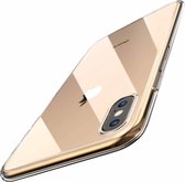 Ultra thin geschikt voor Apple iPhone Xs Max case + gratis glazen Screenprotector case - transparant silicone