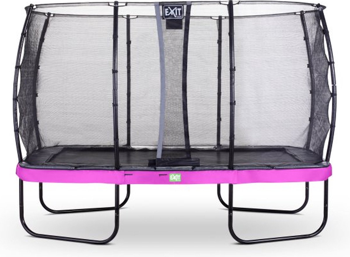 EXIT Elegant trampoline 244x427cm met Economy veiligheidsnet - paars