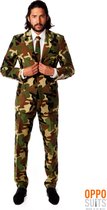 OppoSuits | Commando | Mannen Kostuum | Groen / Bruin | Carnaval | Maat 60