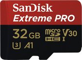 SanDisk Extreme Pro Micro SDHC  32GB - 100mb / 90mb - U3 V30 A1 - met adapter