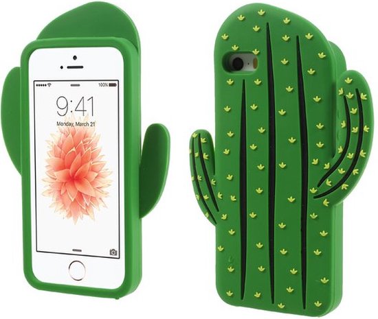 Pellen verlangen Dicteren GadgetBay Groen 3D cactus hoesje silicone iPhone 5 5s en SE | bol.com