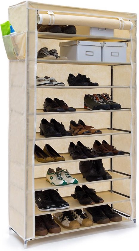 relaxdays - étagère à chaussures VALENTIN - 9 étages - armoire à poussière - armoire à chaussures - étagère
