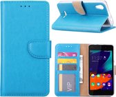 Wiko Lenny 4 Hoesje - Xssive - Book Case - geschikt voor 3 pasjes - Turquoise