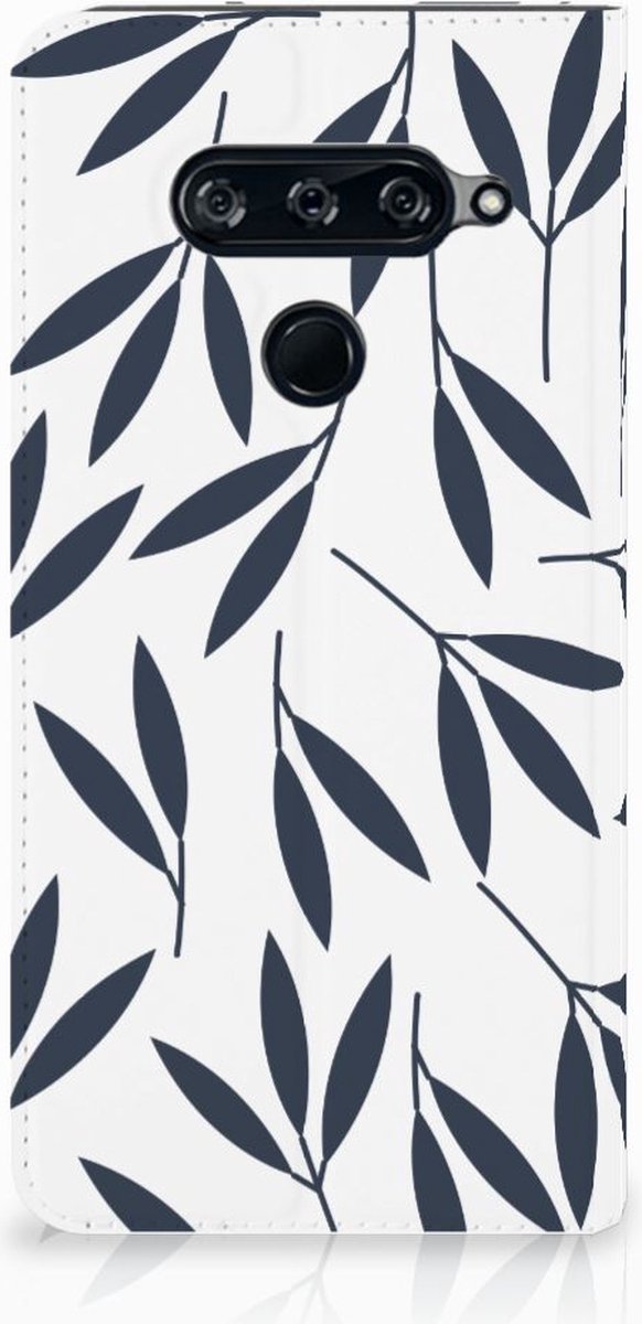 LG V40 Thinq Smart Cover Leaves Blue