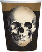 AMSCAN - 10 doodskop Halloween bekers - Decoratie > Bekers, glazen en bidons
