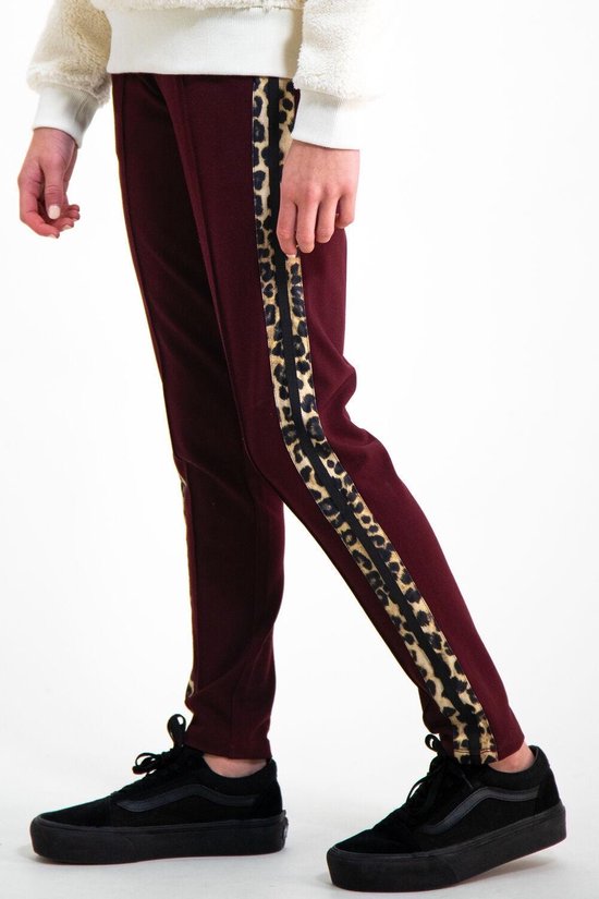 Garcia Meisjes Rode joggingbroek met panterprint - deep bordeaux - Maat 176  | bol.com