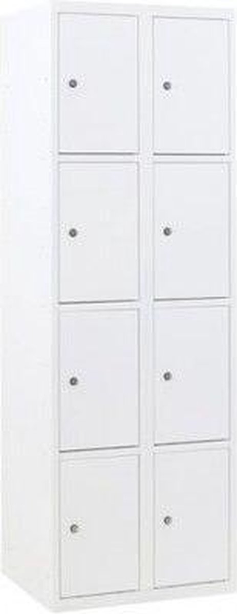Classic lockerkast met 8 vakken Kast Licht Grijs Deur Groen (25 werkdagen levertijd) H. 180 cm B. 80 cm D. 50 cm op Prijzenvolger.com