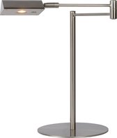 Lucide NUVOLA - Bureaulamp - Ø 20 cm - LED Dimb. - 1x9W 3000K - Mat chroom