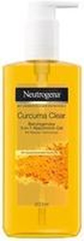 Neutrogena® Curcuma Clear Make-up reinigingsgel, 3-in-1 make-up remover verwijdert waterproof make-up, met miceltechnologie, gevoelige en onzuivere huid, 1 x 200 ml