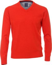 Redmond heren trui katoen V-hals - oranje-rood -  Maat: 4XL