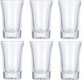 12x shotglazen / borrelglaasjes - 40 ml - glas - rond - shotglas / borrelglas