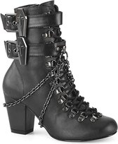 Demonia Enkellaars -38 Shoes- VIVIKA-128 Doodskist Zwart