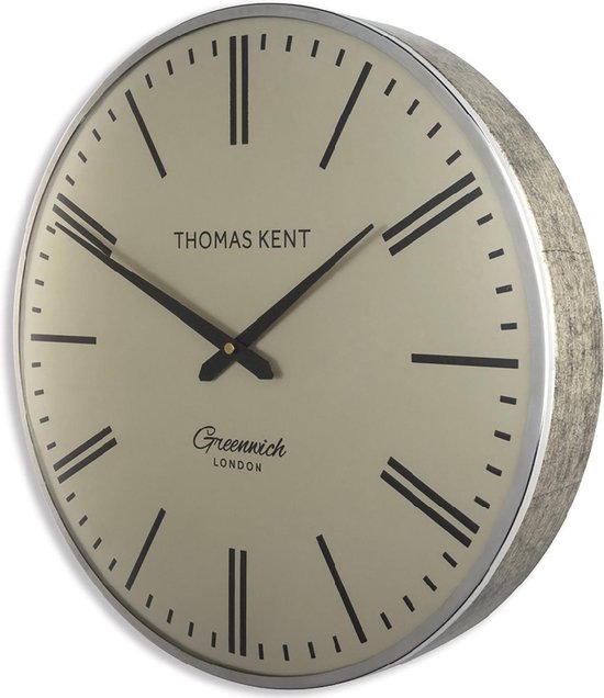 Thomas Kent Wandklok Greenwich 40 X 8,3 Cm Staal Goud/zilver