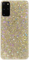 ADEL Premium Siliconen Back Cover Softcase Hoesje Geschikt voor Samsung Galaxy S20 - Bling Bling Glitter Goud