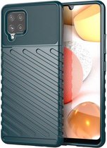 Samsung Galaxy A42 Twill Thunder Texture Back Cover Groen