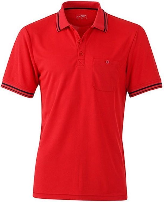 James and Nicholson Herenpolo shirt (Rood/zwart)