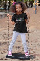Among Us Friends | Zwarte T-Shirt | Gamer | Voor Kinderen | Kids Unisex Maat 12-14 jaar