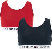 Tommy Hilfiger - meisjes bralette 2-pack flag logo rood & blauw - 152/164