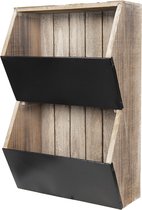 Clayre & Eef Wandrek 64203 36*18*54 cm - Bruin Hout  Muurrek  Opbergkast  Hangkast