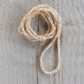 Melady Halsketting Dames 4 mmx1m Beige Kunststof Ketting Dames Kralenketting