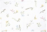 Clayre & Eef Sets de table set de 6 48x33 cm Blanc Rose Coton Rectangle Fleurs Dessous de plat