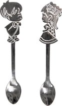 Clayre & Eef Lepels Set van 2 2*12 cm Zilverkleurig Metaal Kinderen Eetlepels