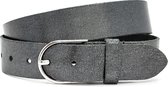 Thimbly Belts Dames riem pewter - dames riem - 4 cm breed - Pewter - Echt Leer - Taille: 95cm - Totale lengte riem: 110cm