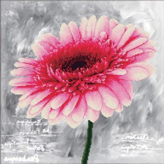 Foto: Borduurpakket pink dahlia voorbedrukt needleart world