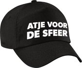 Atje voor de sfeer pet zwart voor dames en heren - atje voor de sfeer baseball cap - carnaval fun accessoire