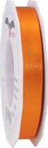 1x Luxe Hobby/decoratie oranje satijnen sierlinten 1,5 cm/15 mm x 25 meter- Luxe kwaliteit - Cadeaulint satijnlint/ribbon