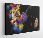 Surreal illustration of organic and artistic elements on subject of music and performance art. - Modern Art Canvas - Horizontal - 1443885203 - 115*75 Horizontal