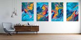 Abstract marble texture of colored bright liquid paints.- Modern Art Canvas  - Vertical - 1252150954 - 40-30 Vertical