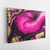 Fuchsia and gold colors, art painting, geode artist work of art- Modern Art Canvas  - Horizontal - 1229857033 - 80*60 Horizontal