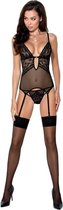 Passion woman - erotisch korset - korset erotisch - korset vrouwen - spannend korset  - zwart - string - 75% polyester - S|M