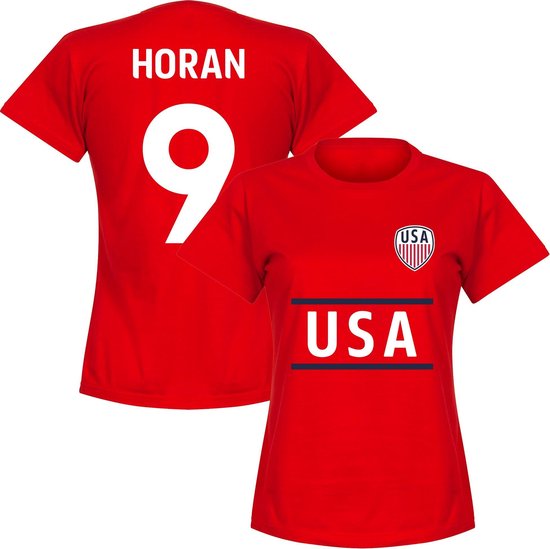 Verenigde Staten Horan 9 Team Dames T-Shirt - Rood - XXL