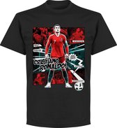 Ronaldo Portugal Comic T-Shirt - Zwart - S