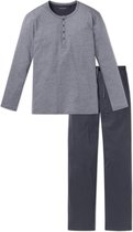 Pyjama Homme Schiesser - Anthracite - Col R avec patte de boutonnage - Taille M