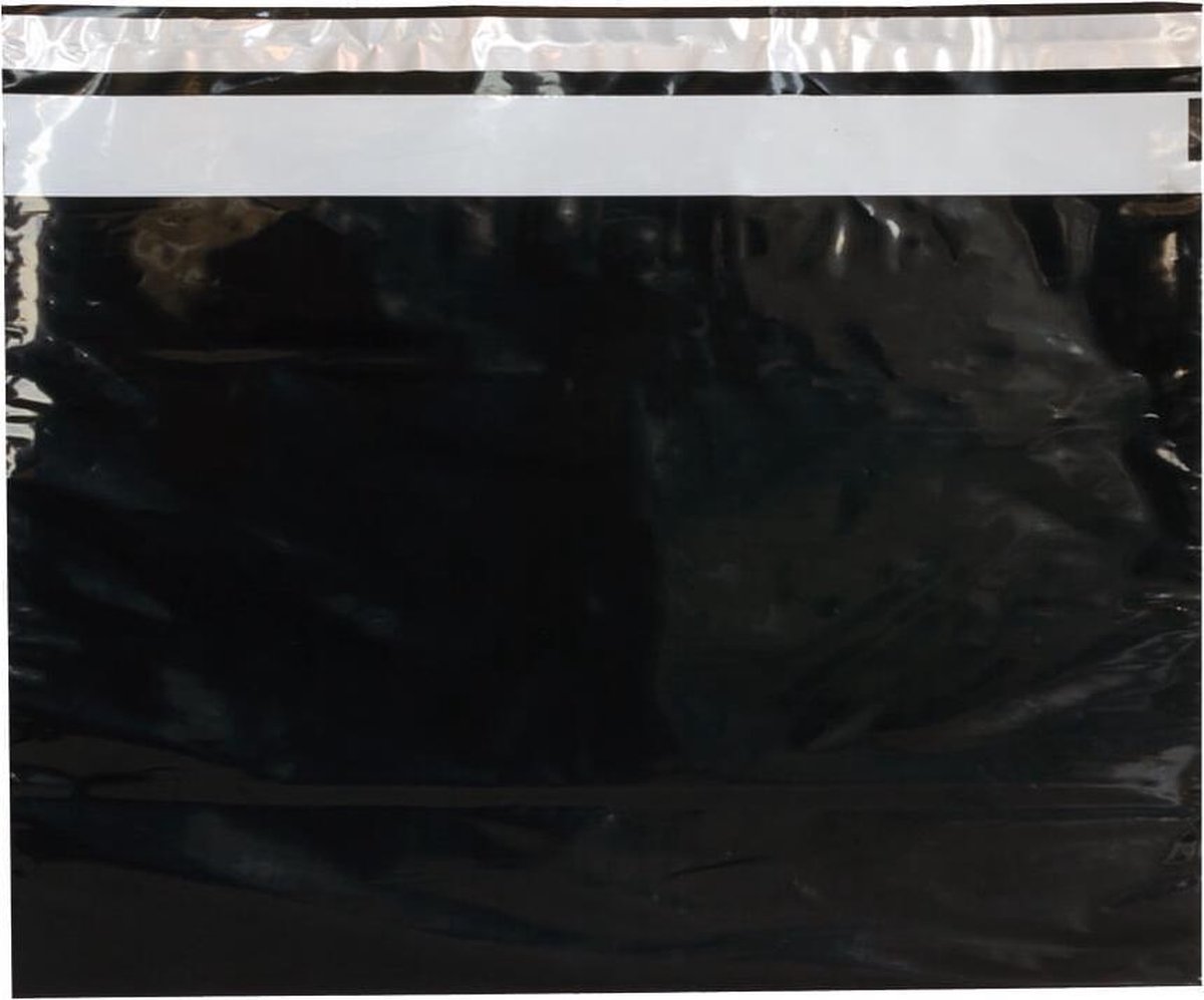 Verzendzakken voor Kleding - 100 stuks - 50x35.3cm - Zwart Verzendzakken Webshop - Verzendzakken plastic met plakstrip